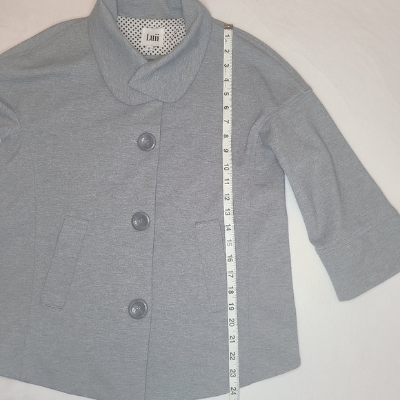 Luii Jacket / Blazer Front Close Knit Gray, Size Small - Picture 13 of 16